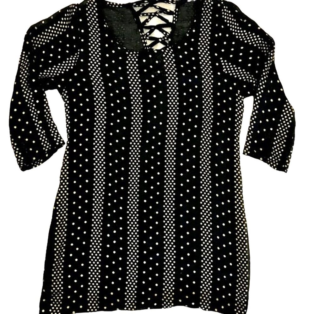Ecote Urban Outfitters Sheer Black and Gold Polka Women's Tunic Size S Beach